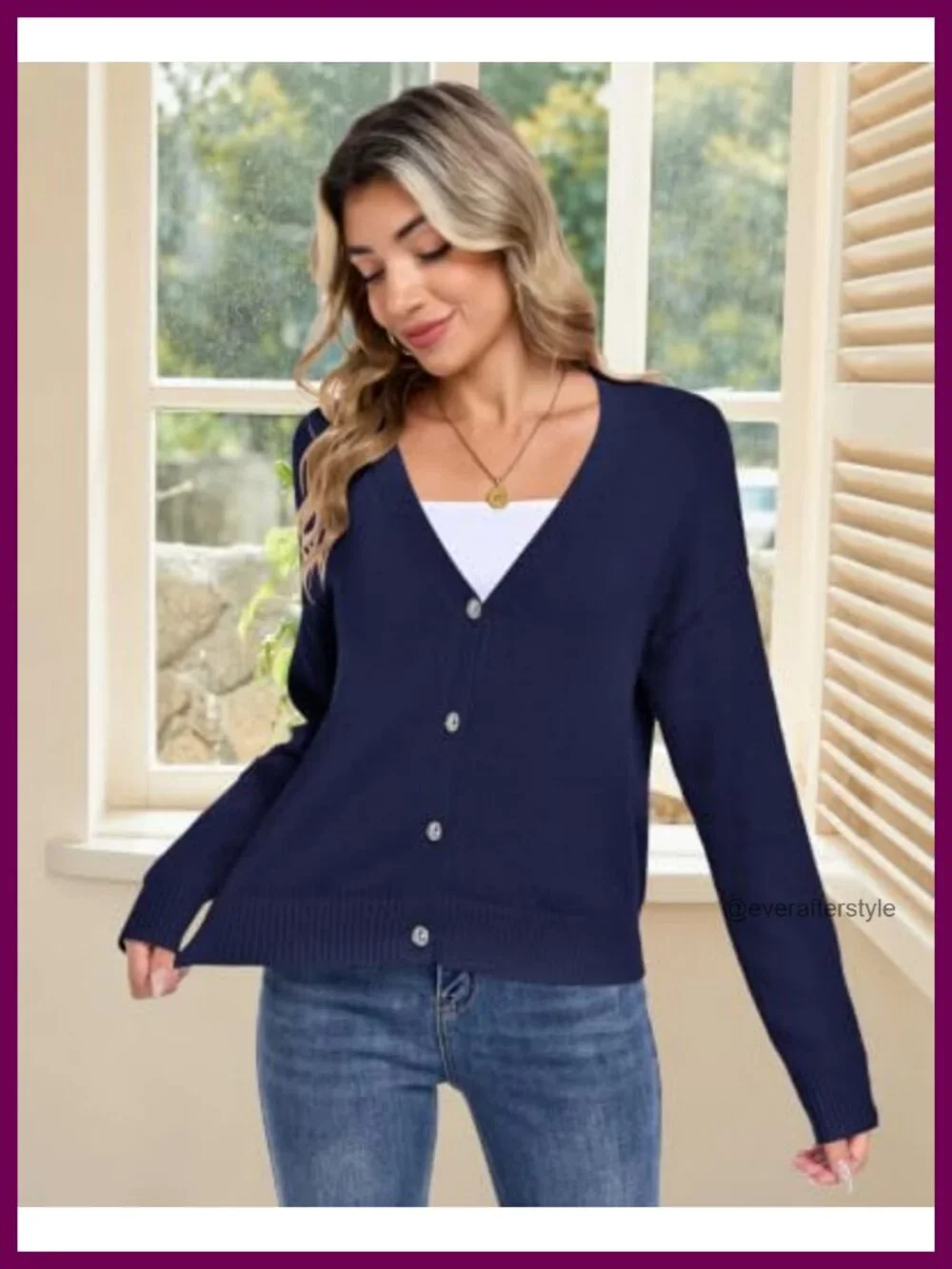 Women's Cropped V-Neck Cardigan Lightweight Knit Sweater